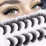 Fox Lashes Natural False Lashes Fluffy Mink Lashes Natural Look Wispy Faux Mink Lashes7 Pairs D Curl