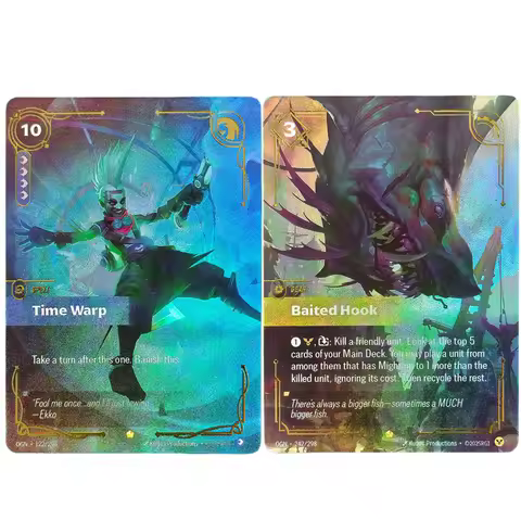 DIY Riftbound League of Legends Trading Card Game Origins OGN Time Warp Dazzling Aurora Baited Hook 
