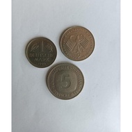 Old Coins Collection/Foreign - Germany ( Pre-Euro ) -1 Set x 3 Coins - 1 DM ( 1990 ) / 2 DM ( 1990 )