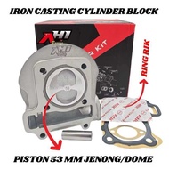 BORING BLOCK BLOK SEHER BORE UP AH1 BEAT SCOOPY SPACY KARBU 53 MM SUPER IRON CASTING BLOCK - CYLINDE