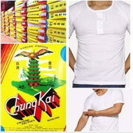 TSHIRT PAGODA BUTANG TSHIRT CHUNG KAI BUTANG TSHIRT COTTON PUTIH BUTANG WHITE BUTTONED TSHIRT TSHIRT