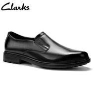 Clarks_รองเท้าผู้ชายรองเท้าแต่งตัว Tilden ฟรีหนังสีดำบุรุษสวมรองเท้า