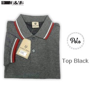 เสื้อโปโลชาย เสื้อคอปกชาย/หญิง แขนสั้น แบบคลีบ POLO ผ้าCOTTON (สีท็อปดำ) Mr.&Mrs.shop.