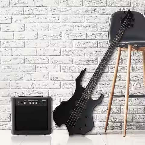 Electric Bass Guitar for Student School With 20W AMP & Carry Bag
