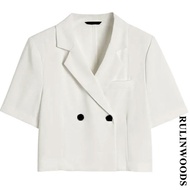 EGGO คุณภาพระดับพรีเมียม เสื้อเบลเซอร์แฟชั่นเกาหลี เสื้อเบลเซอร์สีพื้น Blazer สีขาว สีดำ สีเทา