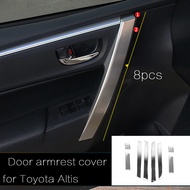 Xuming บัมเปอร์โลหะที่เท้าแขนที่จับประตูภายในรถ8ชิ้นสำหรับ Toyota คอโรลล่าอัลติส2014 2015 2016 2017 
