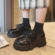 Size:36-40 รองเท้าหนังผู้หญิงรองเท้าผู้หญิงสไตล์อังกฤษรองเท้าแฟชั่นสตรีรองเท้านักเรียนรองเท้าแพลตฟอร์ม