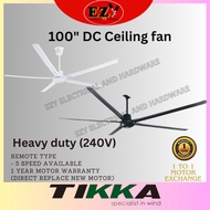 TIKKA 100 INCH INDUSTRIAL CEILING FAN 100" (ONE YEAR WARRANTY) REMOTE TYPE DC MOTOR