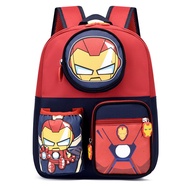 LJMOFA Boys School Backpack Cartoon Korean Version Cute Kindergarten Marvel Spider Man Backpack