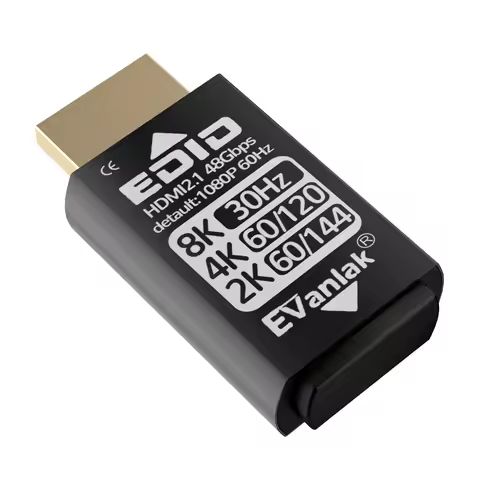 HDMI Dummy Plug, 4K EDID Emulator Headless Ghost Display Adapter, Bi-Directional HDMI 2.1, Supports 
