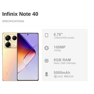 Infinix note 40 Ready stock