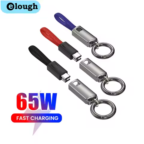 65W Short Type C to USB C Cable 3A Fast Charging Type C Keychain Data Cable For IPhone15 Xiaomi Huaw