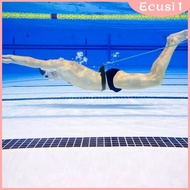 [Ecusi] 4 Swim Training Leash Swim Training Belt Swim Resistance Tether with Waist Belt