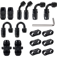 EVIL ENERGY 6AN Hose End Fitting Kit Straight 45 90 180 Degree with AN6 Male to Male Coupler & 6AN H