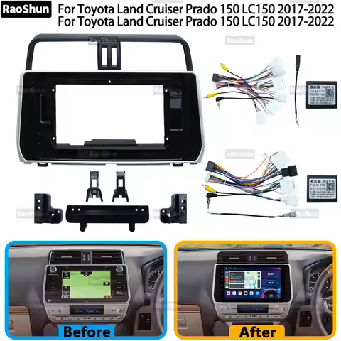 Car Android Radio Fascias Frame For Toyota Land Cruiser Prado 150 2017-2021 10 inch Stereo Panel Har