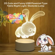 2D RABBIT USB Powered Type Table Night Light Bedside Lamp