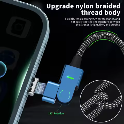 PD100W 180° Rotate Charging Cable USB C Magnetic Cable Type C Cable to lightning Cable For i/OS Xiao
