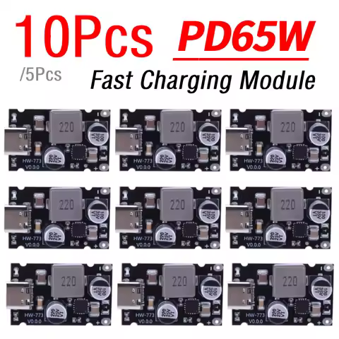 5/10Pcs PD65W Fast Charging Module Type-C USB Interface Fast Charger 5V 9V 12V 20V Fast Charging Boa
