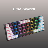 Zifriend ZA646 63 Keys Hot Swappable RGB Backlit Mechanical Keyboard Detachable Type-C Wired Gaming 