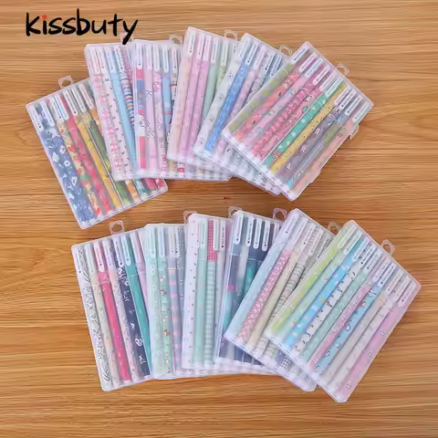 10 Pcs/Set Colored 0.38mm Ink Flamingo Unicorn Gel Pen Animal Starry Sky Kawaii Gel Pencils Office S