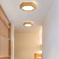 Japanese Wooden Ceiling Light Minimalist Bedroom Ceiling Lamp Creativity Balcony / Corridor Aisle La