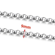 ห่วงโซ่โอริง Kalung Baja Tahan Karat จะไม่จางหายกว้าง1เมตรโซ่โอริง3/5/7/9มม. สำหรับทำเครื่องประดับงา