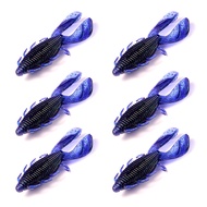 SOLOKING 6pcs/lot Plastic Soft Lure 89mm 9.3g Fat Worm Bug Bait Double T Tail Lure Add Attractant Lu