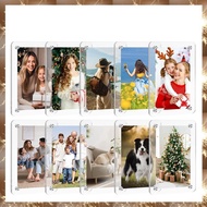 (Y O Q N)Magnetic Picture Frame , Acrylic Magnet Picture Frame for Refrigerator , 2.36x3.54 Inch Cle