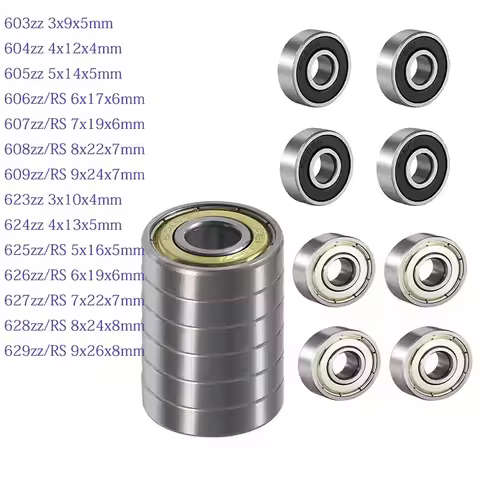 10PCS Bearing подшипники 603 604 605 606 607 608zz 608-2RS 609 623 624 625 626 627 628 629 ZZ RS Dee