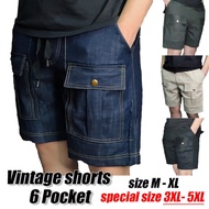 Jeans Shorts Vintage Style Model 6 Pockets Men's Big Size M-5XL Shorts for Men