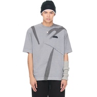 Men's short-sleeved T-Shirt made of washed fabric - BEUTER Gray Silver Wrinkled T-Shirt