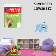 SILVER GREY 1OW30 1 KC ( 1L ) Nippon Paint Interior Vinilex Easywash Lustrous / EASY WASH / EASY CLEAN