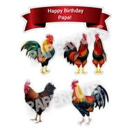 ℡┋CUSTOMIZED SABONG PRINTED CAKE TOPPER PERSONALIZED SET SABONG/ROOSTER CAKE CUPCAKE TOPPER SET