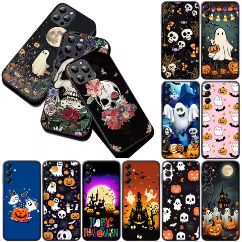 with Little Ghost Halloween Pumpkin Flower Phone Cover for Apple iPhone 13 12 Pro Max Mini ProMax X 
