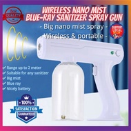 Rechargeable Wireless Sanitizee Nano Mist Spray Gun 6 Light Blue Ray Led Sanitizer Spray Gun Machine Disinfectant Gun