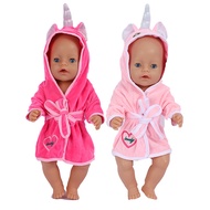 43cm Doll Clothes 18 Inch Unicorn Bathrobe Suit For Fit 1/4 Bjd American Girl Doll Accessories Baby Born Birthday Festival Gifts