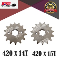 HONDA SSS STEEL FRONT SPROCKET RXZ 420 X 14T , 15T