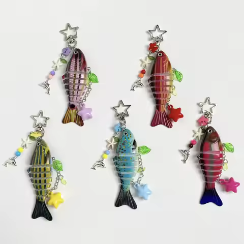Fun simulation Super unique foreign tropical fish Fish Keychain Bionic fish bait Keychain, ocean mul