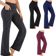 Ladies High Waist Wide Leg Pants Fashionable Outer Wearable Yoga Wide Leg Pants Casual Leggings 8EAH