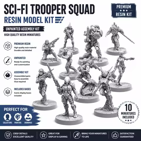 Rare Resin O-12 Action Pack, Unpainted Die-casting Resin Model Kit, Including Base, DIY Model Kit