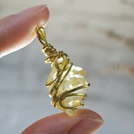 利比亞黃金隕石黃銅項鍊墜