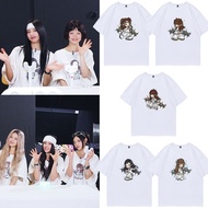 NewJeans T-shirt HAERIN HANNI MINJI DANIELLE Hyein Round Neck Cotton Short Sleeve Casual Hip Hop Tee
