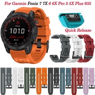 [HOT JUXXKWIHGWH 514] 26 22มม. สายนาฬิกาซิลิโคนสำหรับ Garmin Fenix 7X 7 6X 6 Pro Enduro Easyfit สายรัดข้อมือ Fenix 5X 5 Plus Smartwatch สร้อยข้อมือ