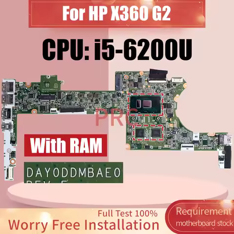 For HP Spectre X360 G2 13-4000 13-4100 Laptop Motherboard DAY0DDMBAE0 SR2EY i5-6200U With 4G RAM Not