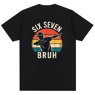 67 Meme 6 7 Numbers Dabbing 6 7 Bruh Fun Pattern Printed Men's Fashion Cotton T-shirt