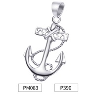 JEWELYPOSH Fashion Anchor Silver Pendants Genuine Italy 92.5 Silver White Gold Plated Casual Pendant