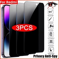3Pcs Anti-Spy Privacy Temper Glass For Redmi 14C 13C 12C 10 A3 A4 A5 Note 14 Pro 13 12 11 11s 10s 9s