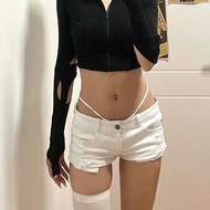 Europe And America y2k Nightclub Retro Sexy Shorts Low Waist Jeans Super For Women