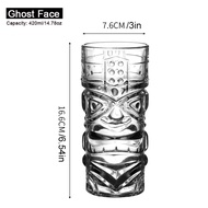 Tiki Glass Cup Big Eye Grimace Cup Hawaiian Party Halloween Totem Cocktail Glass Tiki Cup 13.5Oz