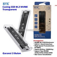 CASE NVME ENSURE CASING SSD M2 NVME NYK TRANSPARENT USB 3.1 TO M.2 NVME NYK CASING SSD M.2 NVME USB3